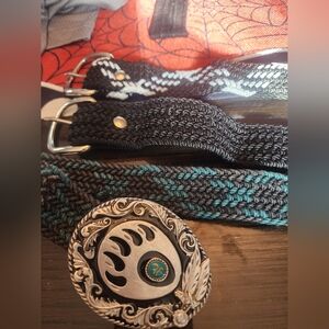 3 braided belts With 1995 Bear Paw Belt Buckle